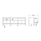 Barcelona TV Unit 3 Drawers in Matt Black
