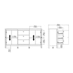 Barcelona Sideboard 2 Doors 3 Drawers in Matt Black