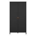 Barcelona Wardrobe with 2 Doors in Matt Black