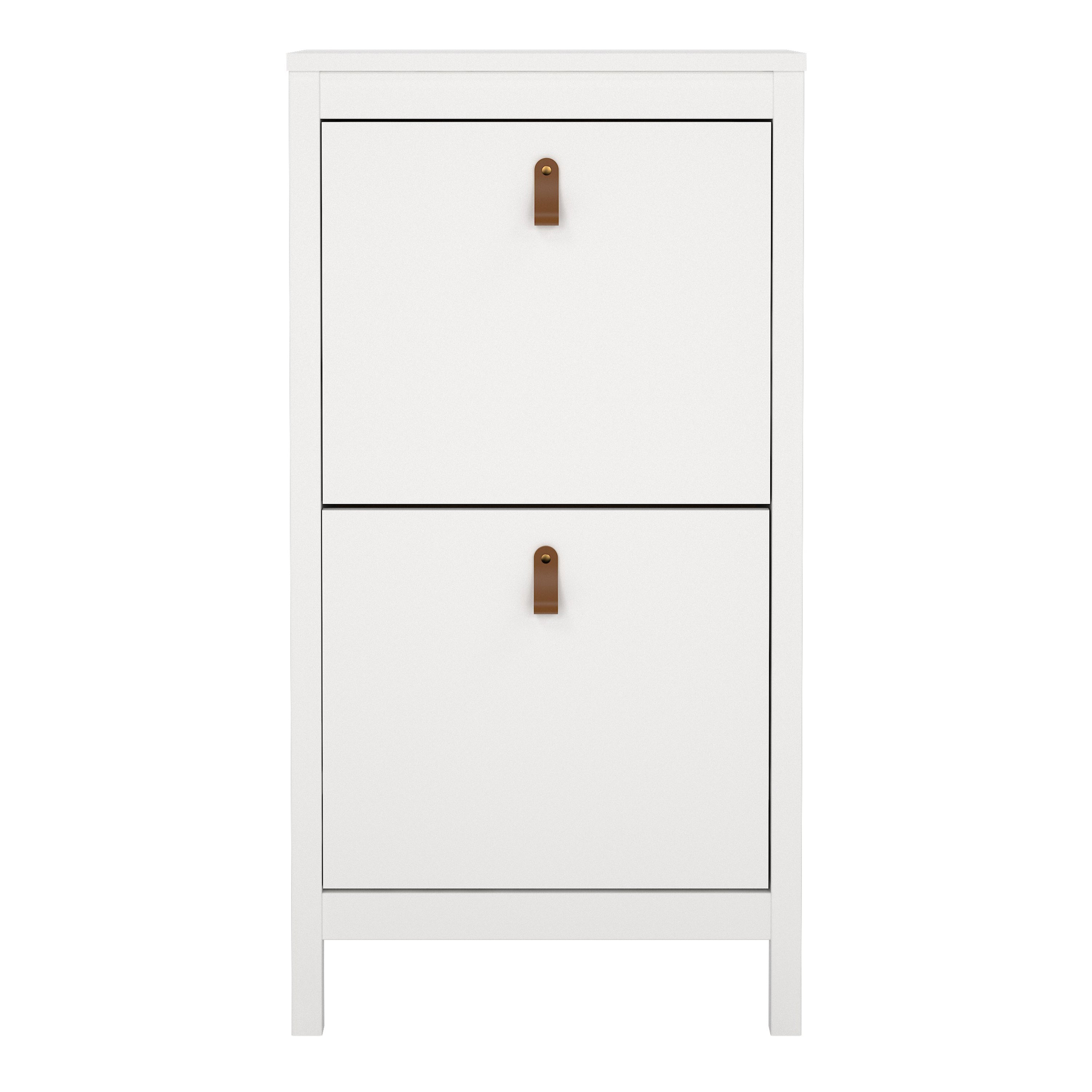 Barcelona Shoe Cabinet 2 Flip Down Doors in White
