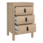 Barcelona Bedside Table 3 Drawers in Jackson Hickory Oak