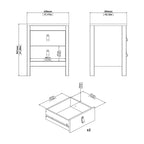 Barcelona Package - Bedside Table 2 Drawers + Chest 5 Drawers + Wardrobe with 2 Doors in Matt Black