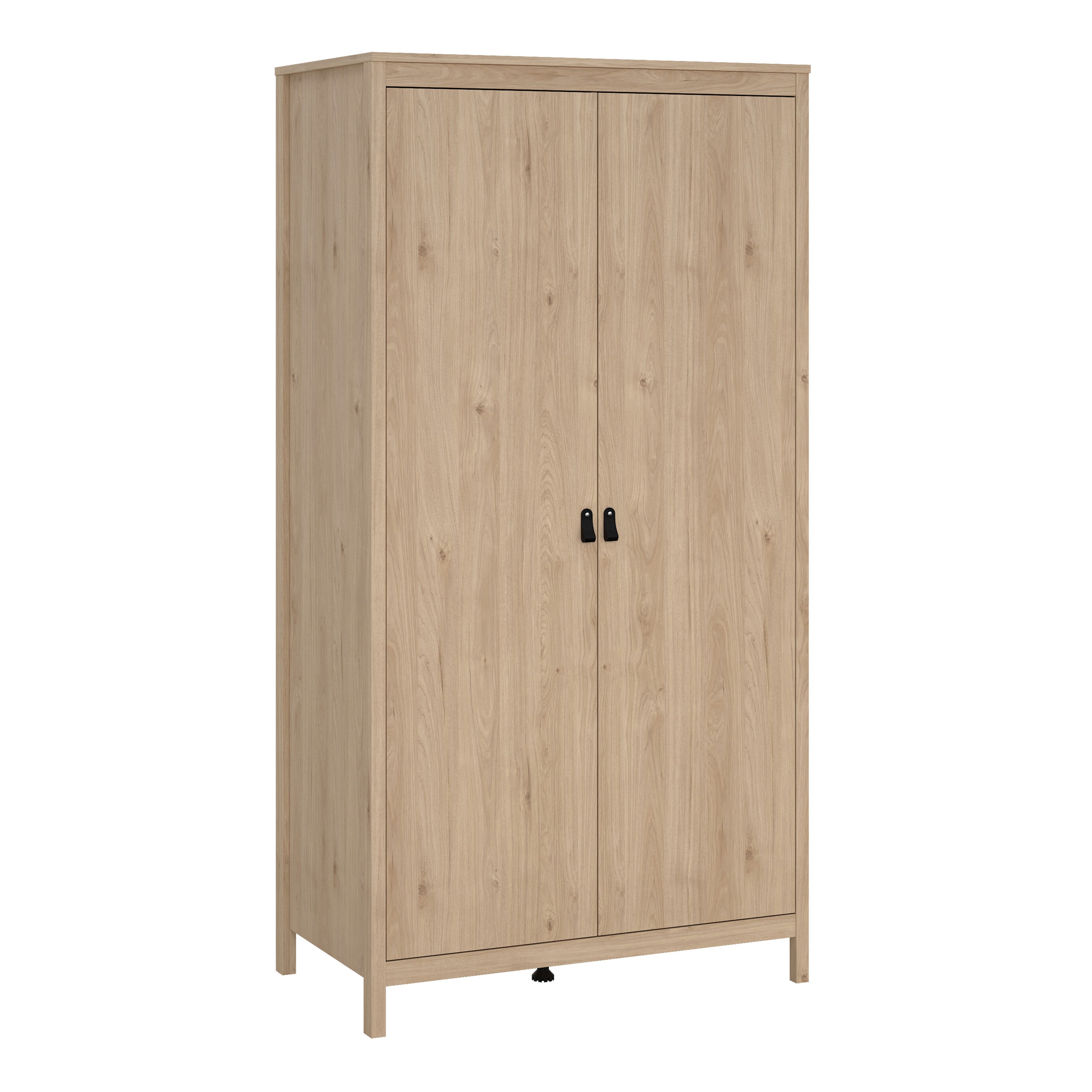 Barcelona Package - Bedside Table 2 Drawers + Chest 5 Drawers + 2 Door Wardrobe in Jackson Hickory Oak