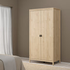Barcelona Package - Bedside Table 2 Drawers + Chest 5 Drawers + 2 Door Wardrobe in Jackson Hickory Oak