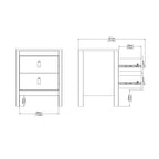 Madrid Bedside Table 2 Drawers in Jackson Hickory Oak