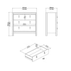Madrid Chest 3 Drawers in Jackson Hickory Oak