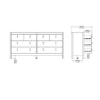 Madrid Double Dresser 4+4 Drawers in White