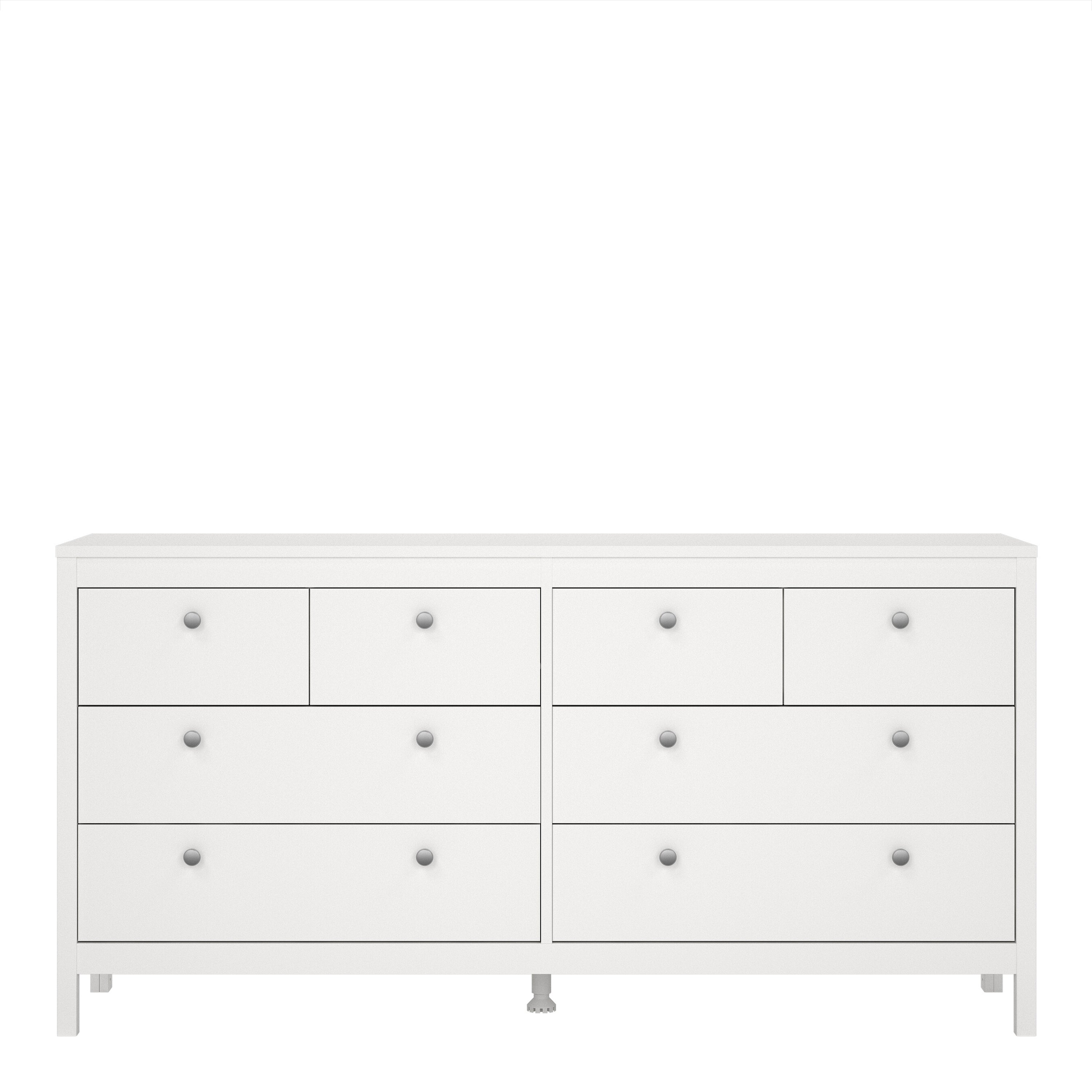 Madrid Double Dresser 4+4 Drawers in White