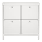 Madrid Shoe Cabinet 4 Flip Down Doors in White
