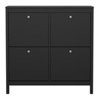 Madrid Shoe Cabinet 4 Flip Down Doors in Matt Black