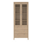 Madrid China Cabinet 2 Doors with Glass + 3 Drawers in Jackson Hickory Oak