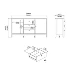 Madrid Sideboard 2 Doors 3 Drawers in Matt Black