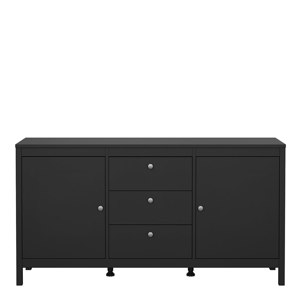 Madrid Sideboard 2 Doors 3 Drawers in Matt Black