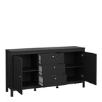 Madrid Sideboard 2 Doors 3 Drawers in Matt Black