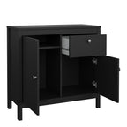 Madrid Sideboard 2 Doors 1 Drawer in Matt Black