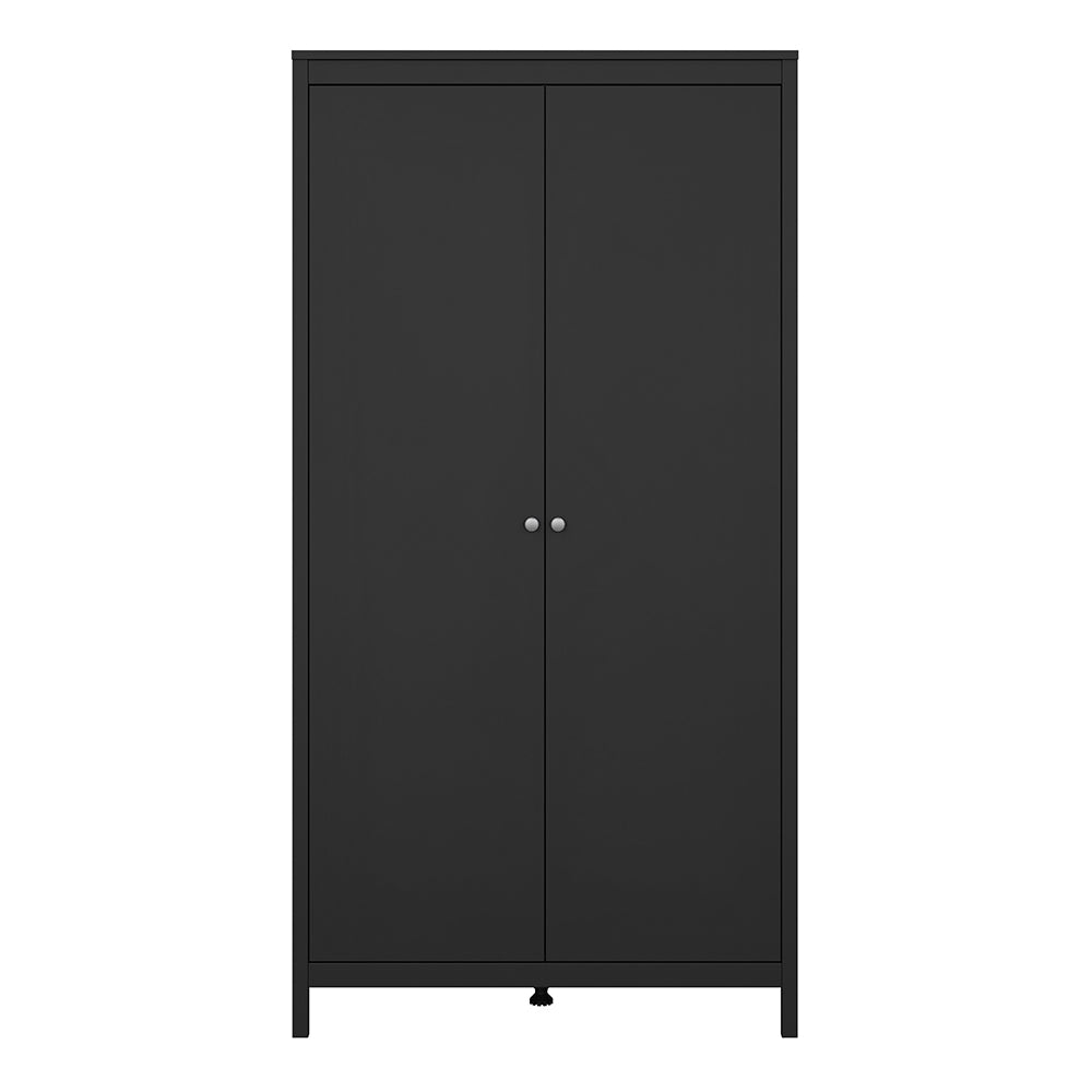 Madrid Wardrobe with 2 Doors in Matt Black
