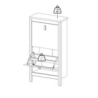 Madrid Shoe Cabinet 2 Flip Down Doors White