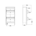 Madrid Shoe Cabinet 2 Flip Down Doors Matt Black
