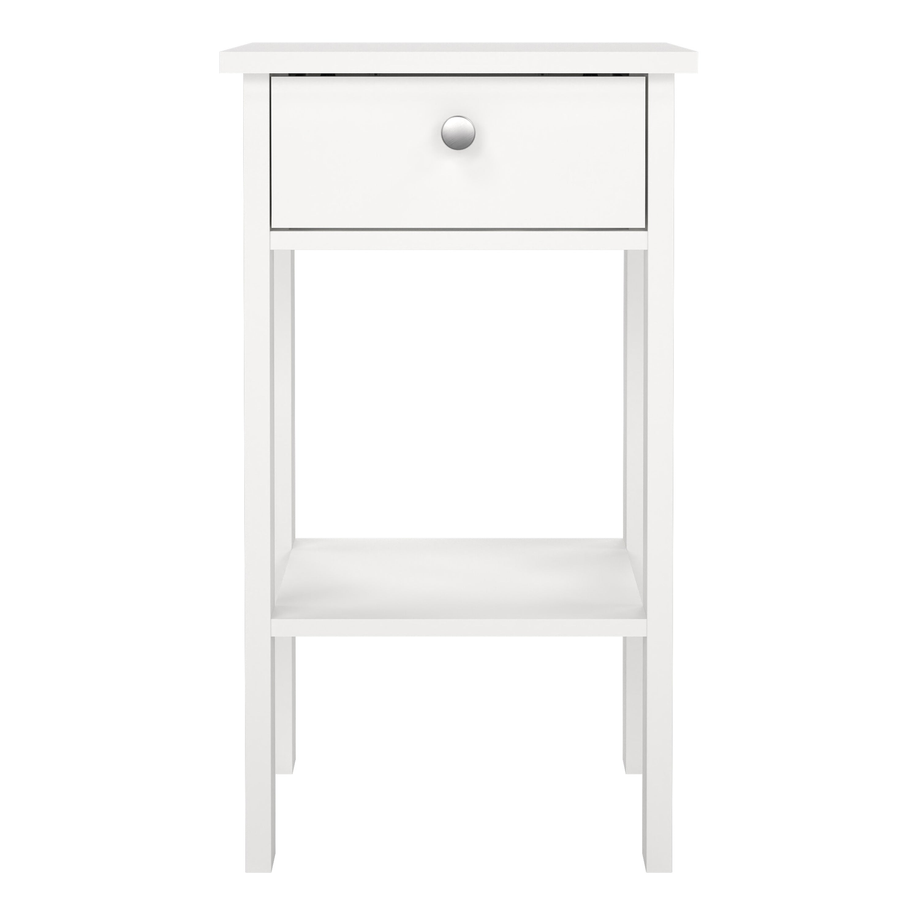 Madrid Bedside Table with 1 Drawer in White