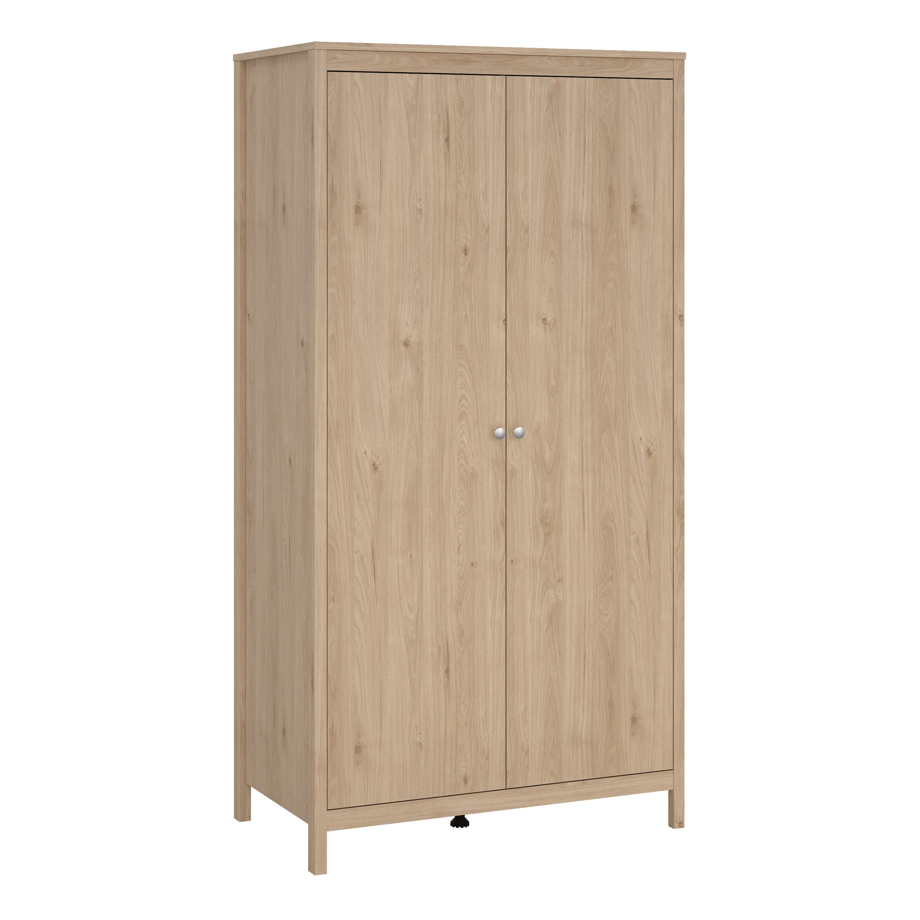 Madrid Package - Bedside Table 2 Drawers + Chest 5 Drawers + 2 Door Wardrobe in Jackson Hickory Oak