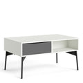 Fur Coffee Table with 1 Drawer in Grey and White