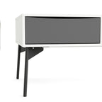 Fur Coffee Table with 1 Drawer in Grey and White