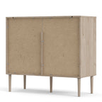 Rome Sideboard 2 Sliding Doors 2 Drawers in Jackson Hickory Oak and Matt Black