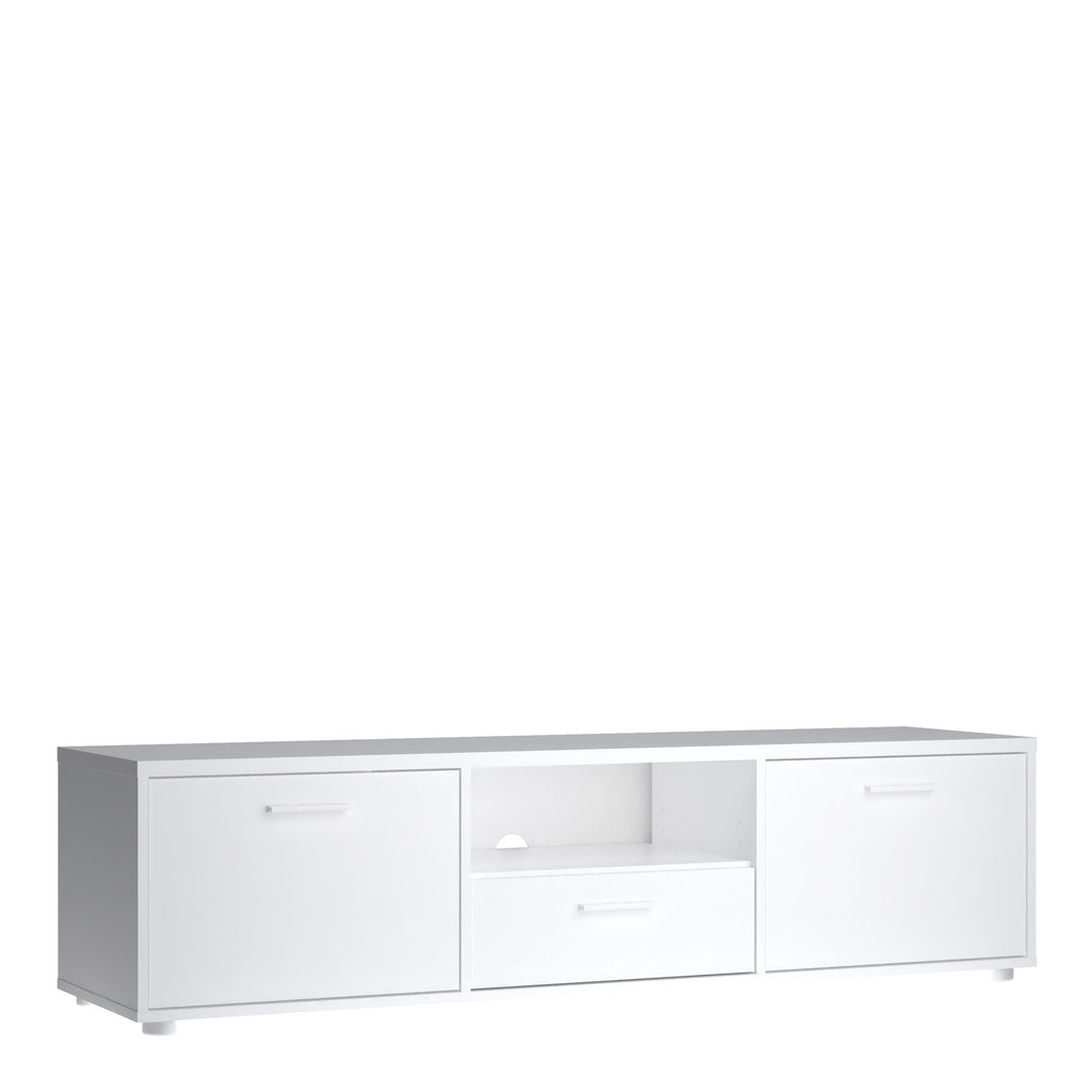 Media TV Unit with 2 Doors 1 Drawer 147cm White