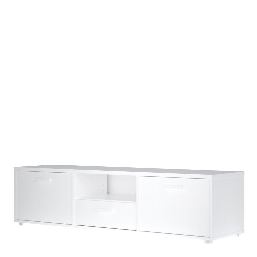 Media TV Unit with 2 Doors 1 Drawer 147cm White