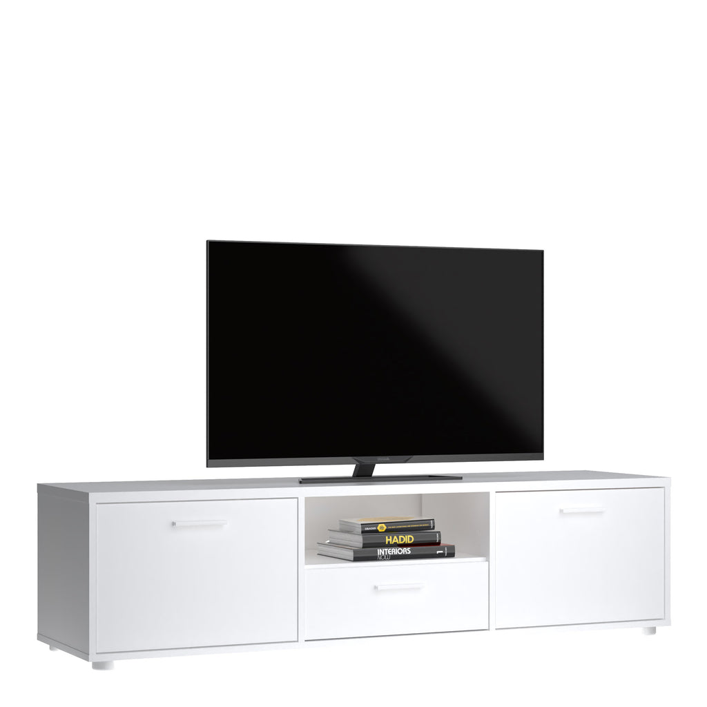 Media TV Unit with 2 Doors 1 Drawer 147cm White