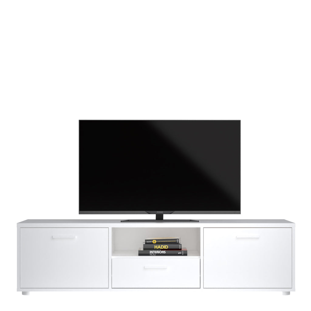 Media TV Unit with 2 Doors 1 Drawer 147cm White