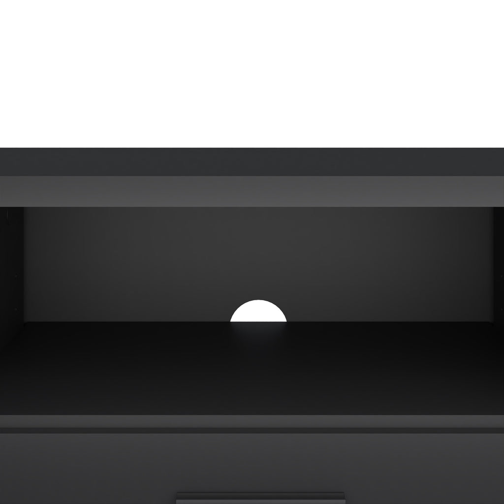 Media TV Unit with 2 Doors 1 Drawer 147cm Black