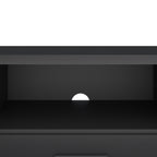 Media TV Unit with 2 Doors 1 Drawer 147cm Black