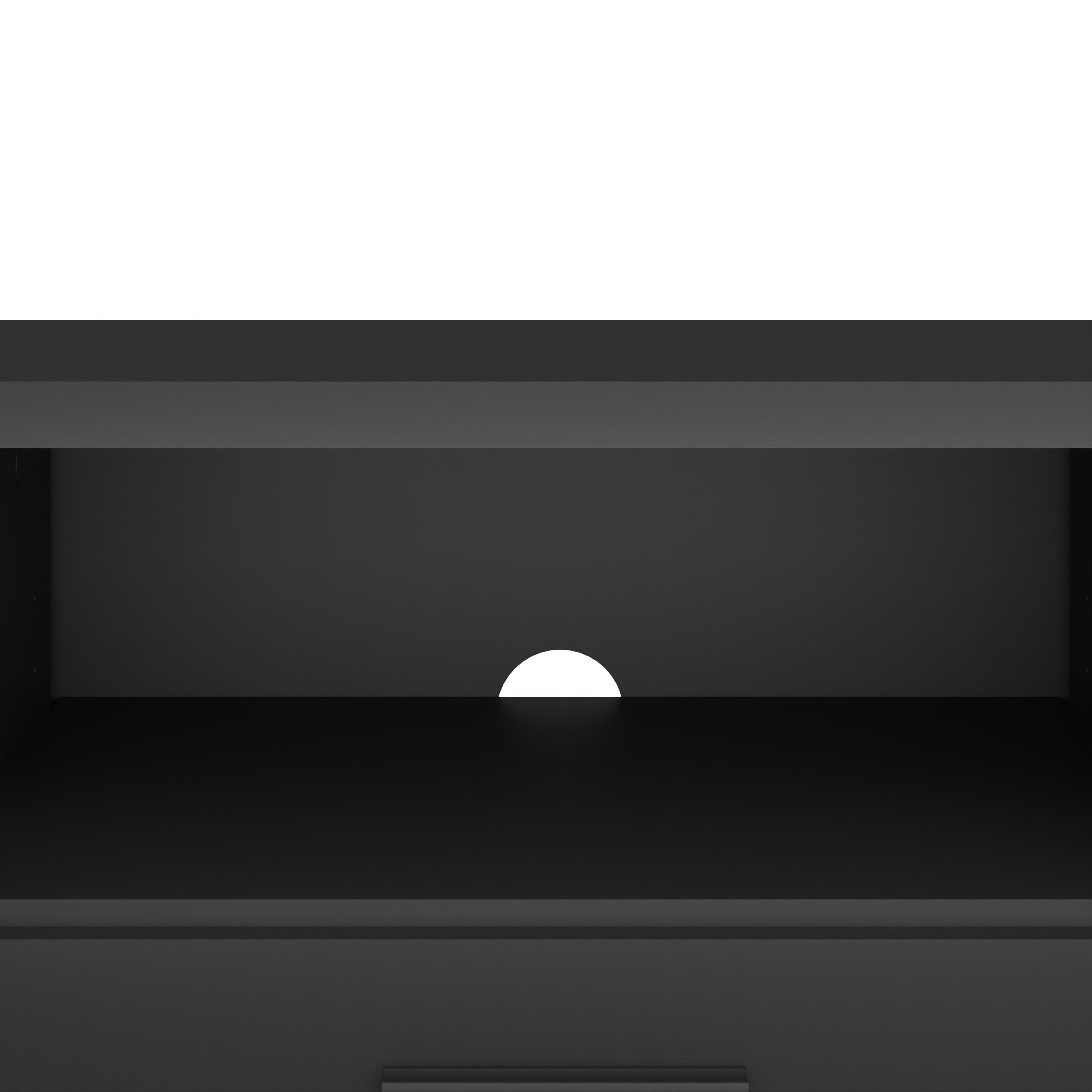 Media TV Unit with 2 Doors 1 Drawer 147cm Black