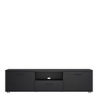 Media TV Unit with 2 Doors 1 Drawer 147cm Black