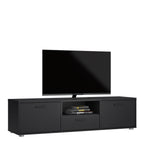 Media TV Unit with 2 Doors 1 Drawer 147cm Black