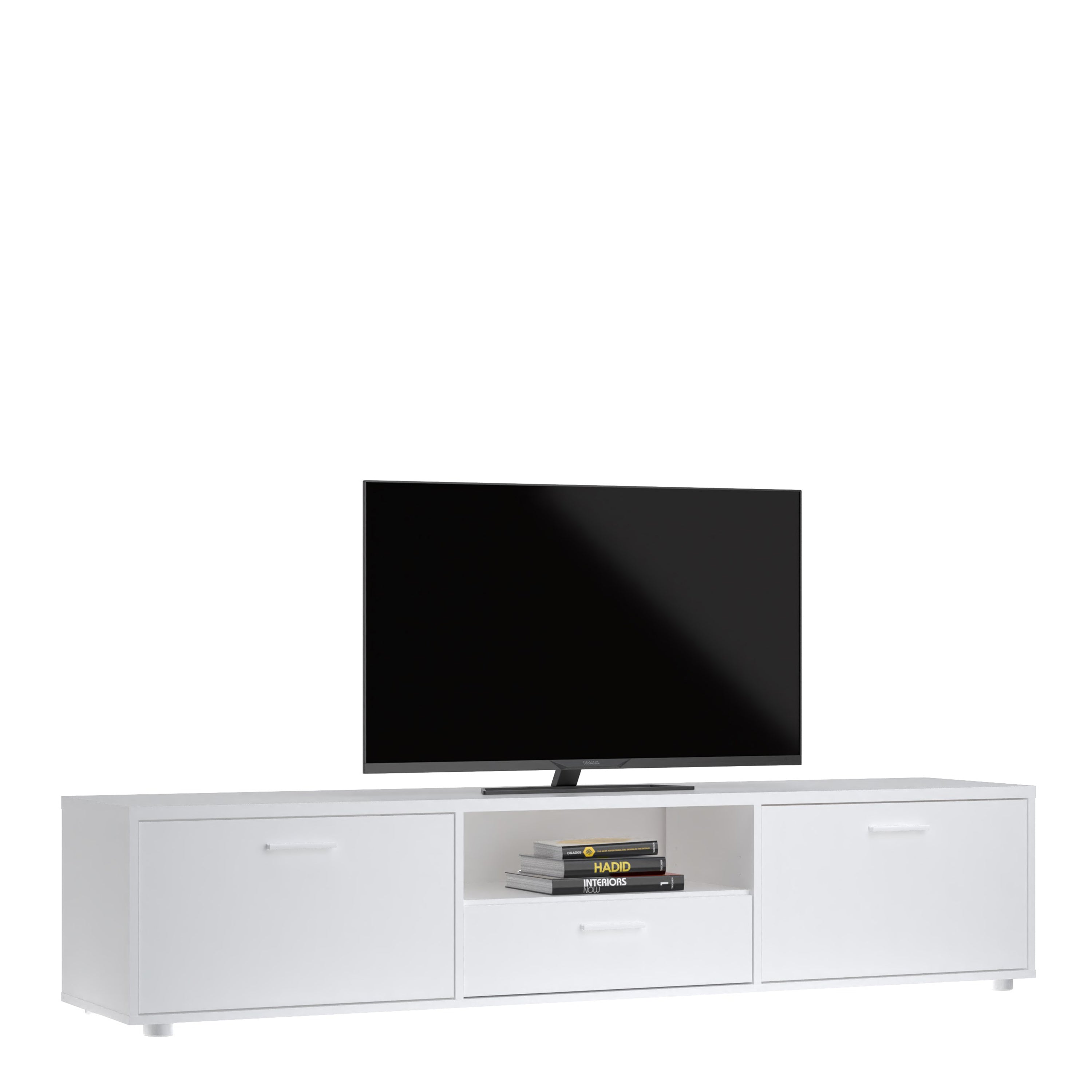 Media TV Unit with 2 Doors 1 Drawer 177cm White