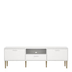 Media TV Unit with 2 Doors 1 Drawer in White
