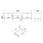 Media TV Unit with 2 Doors 1 Drawer in Black