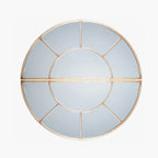 Antique Gold Metal 2 Half Moon Section Wall Mirror