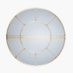 Antique Gold Metal 2 Half Moon Section Wall Mirror