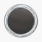 Antique Silver Metal Swirl Round Wall Mirror