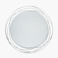 Antique Silver Metal Swirl Round Wall Mirror