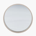 Natural Wood Veneer Slim Frame Round Wall Mirror