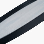 Black Wood Veneer and Foxed Glass Round Wall Mirror