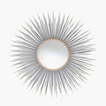 Black and Gold Metal Starburst Design Round Wall Mirror