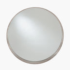 Grey Oak Wood Veneer Deep Edge Round Wall Mirror Large