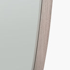 Grey Oak Wood Veneer Teardrop Shaped Wall Mirror