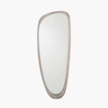 Grey Oak Wood Veneer Teardrop Shaped Wall Mirror