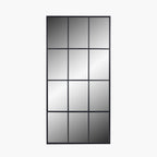 Dark Grey Metal 12 Section Floor Mirror